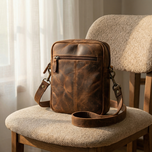 The YYZ Satchel – Full-Grain Pull-Up Leather Sling