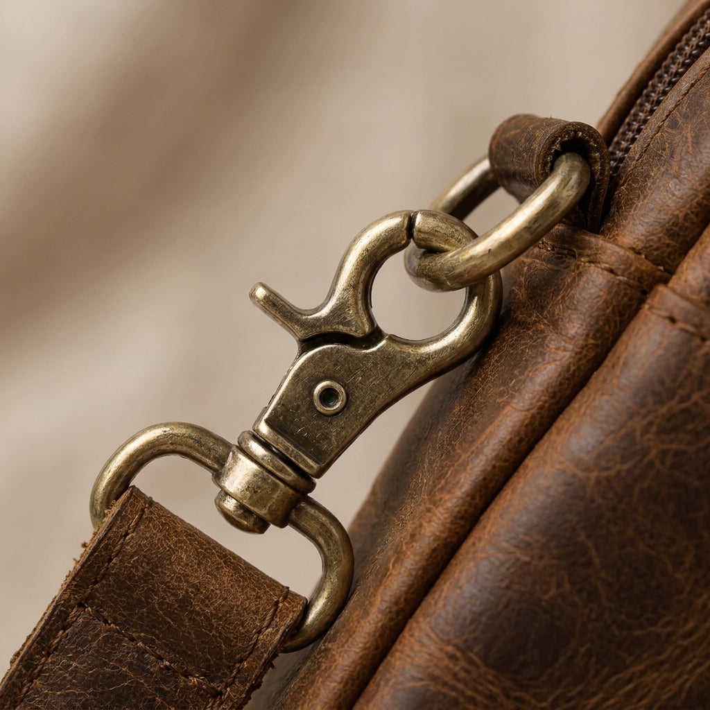 Antique brass swivel snap clips.