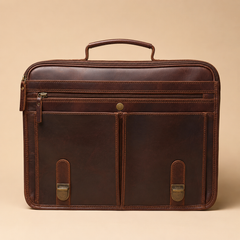 Full-Grain Leather Messenger Briefcase — view 2