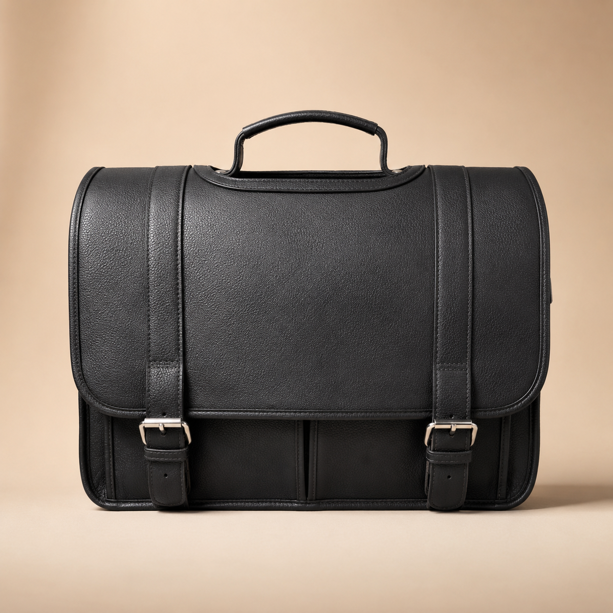 Full-Grain Leather Messenger Briefcase