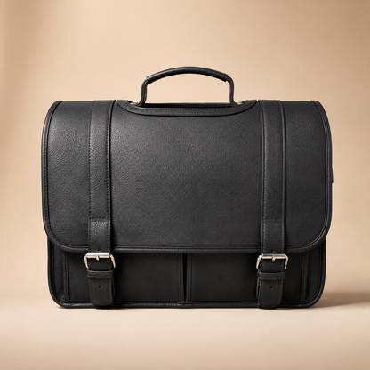 Full-Grain Leather Messenger Briefcase