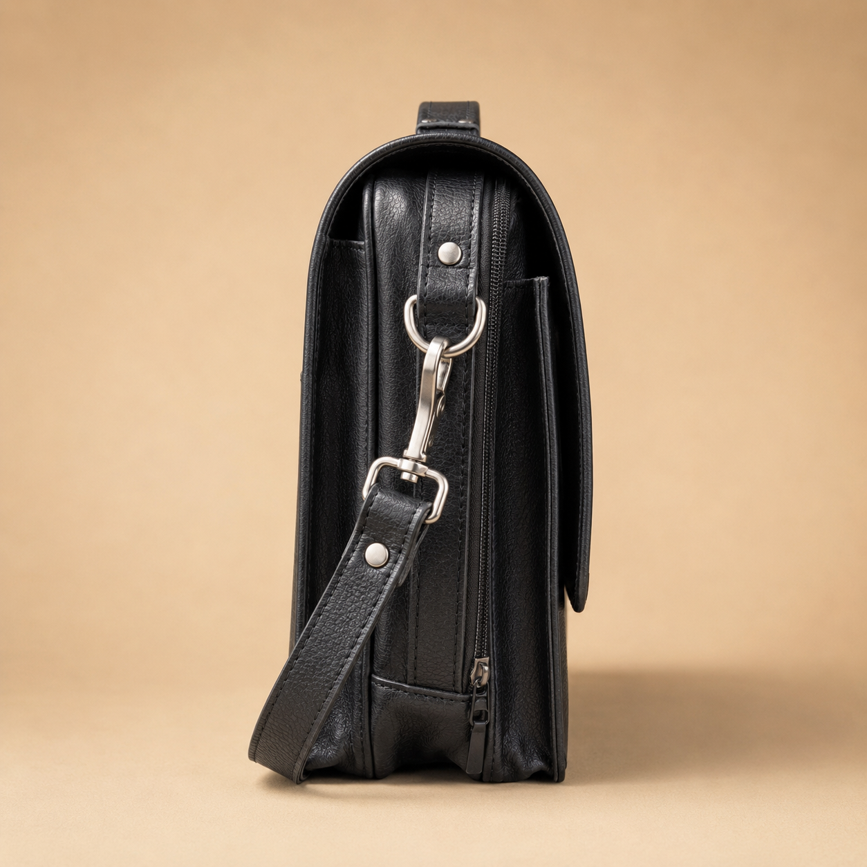 Full-Grain Leather Messenger Briefcase