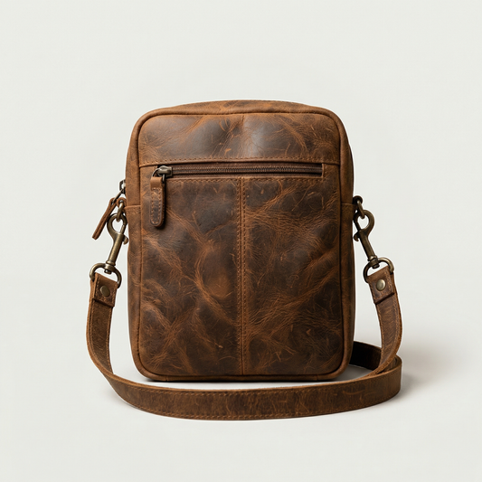 The YYZ Satchel – Full-Grain Pull-Up Leather Sling