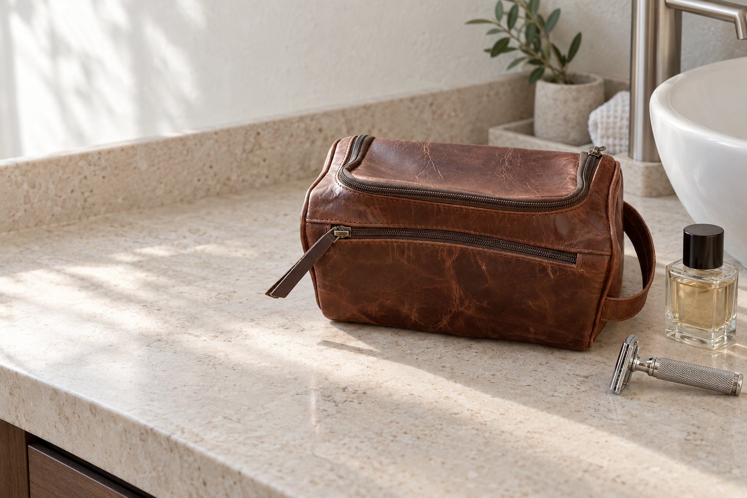 The Dopp Kit - Full-Grain Leather Toiletry Bag